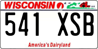 WI license plate 541XSB