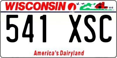 WI license plate 541XSC