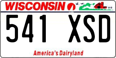 WI license plate 541XSD