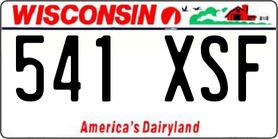 WI license plate 541XSF