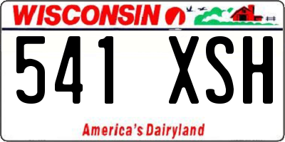 WI license plate 541XSH