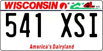 WI license plate 541XSI