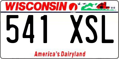 WI license plate 541XSL