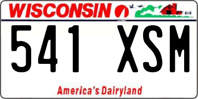 WI license plate 541XSM