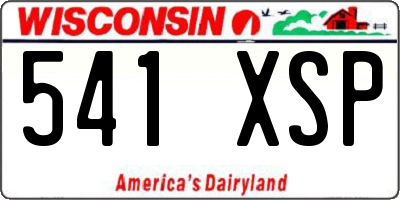 WI license plate 541XSP