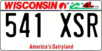 WI license plate 541XSR