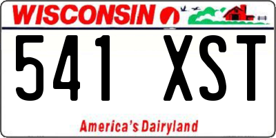 WI license plate 541XST