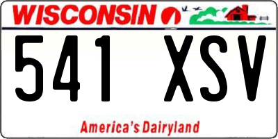 WI license plate 541XSV