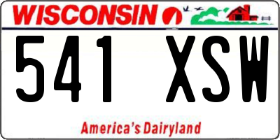 WI license plate 541XSW