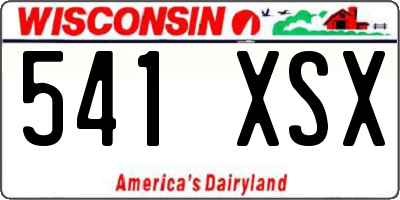 WI license plate 541XSX
