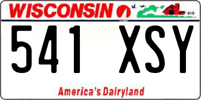 WI license plate 541XSY