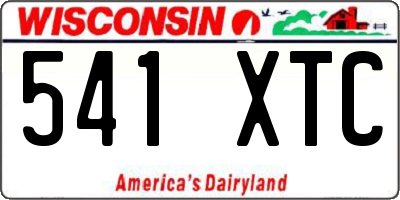 WI license plate 541XTC