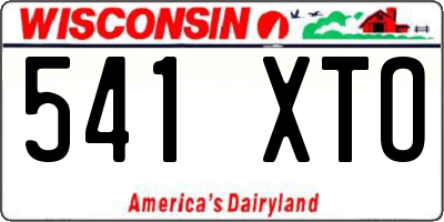 WI license plate 541XTO