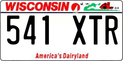 WI license plate 541XTR