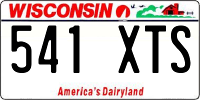 WI license plate 541XTS