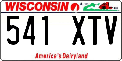 WI license plate 541XTV