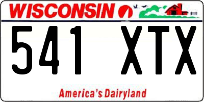 WI license plate 541XTX
