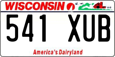 WI license plate 541XUB
