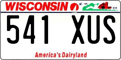WI license plate 541XUS