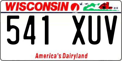 WI license plate 541XUV