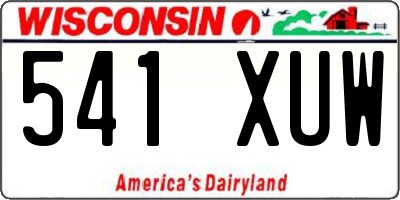 WI license plate 541XUW