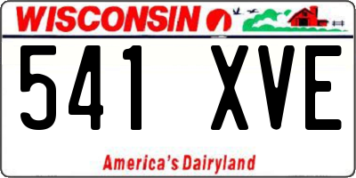 WI license plate 541XVE