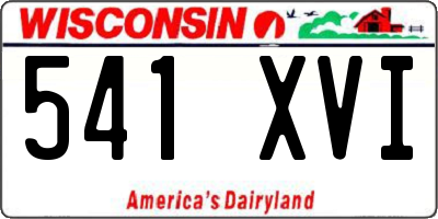 WI license plate 541XVI