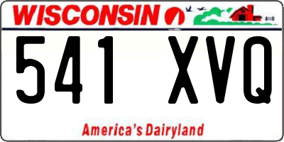 WI license plate 541XVQ