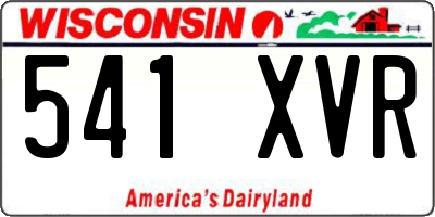 WI license plate 541XVR