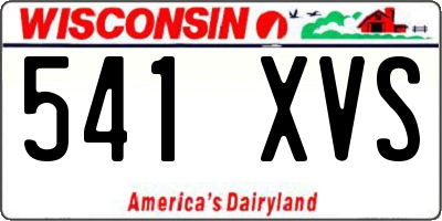 WI license plate 541XVS