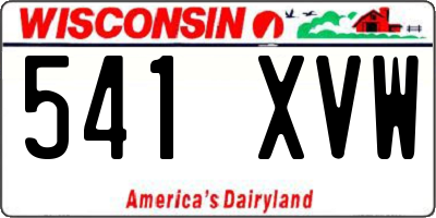 WI license plate 541XVW