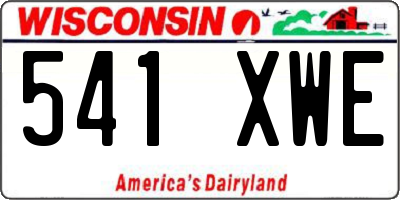 WI license plate 541XWE