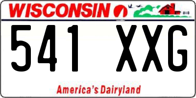 WI license plate 541XXG