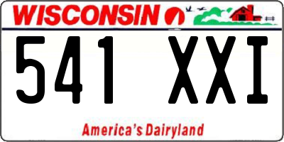 WI license plate 541XXI