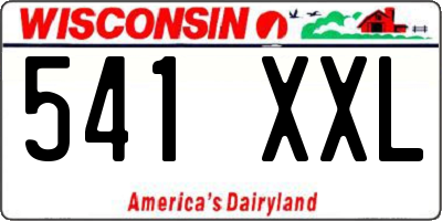 WI license plate 541XXL