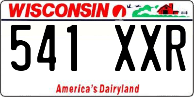 WI license plate 541XXR