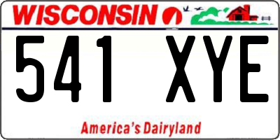 WI license plate 541XYE