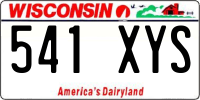 WI license plate 541XYS