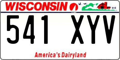 WI license plate 541XYV