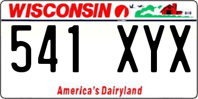 WI license plate 541XYX