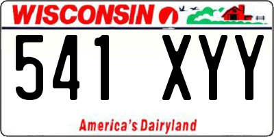 WI license plate 541XYY