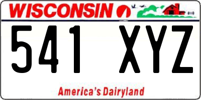 WI license plate 541XYZ