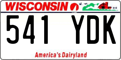 WI license plate 541YDK