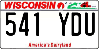 WI license plate 541YDU