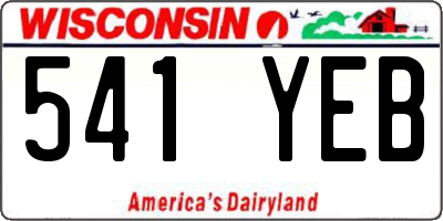 WI license plate 541YEB