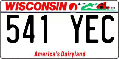 WI license plate 541YEC
