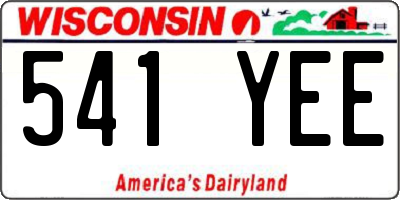 WI license plate 541YEE