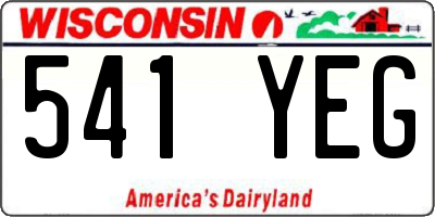 WI license plate 541YEG