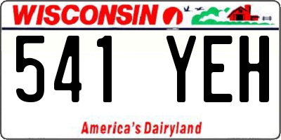 WI license plate 541YEH