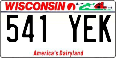 WI license plate 541YEK